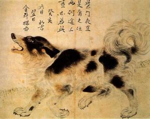 Painting of a Dog by Kim Duryang Sapsalgae, 1743